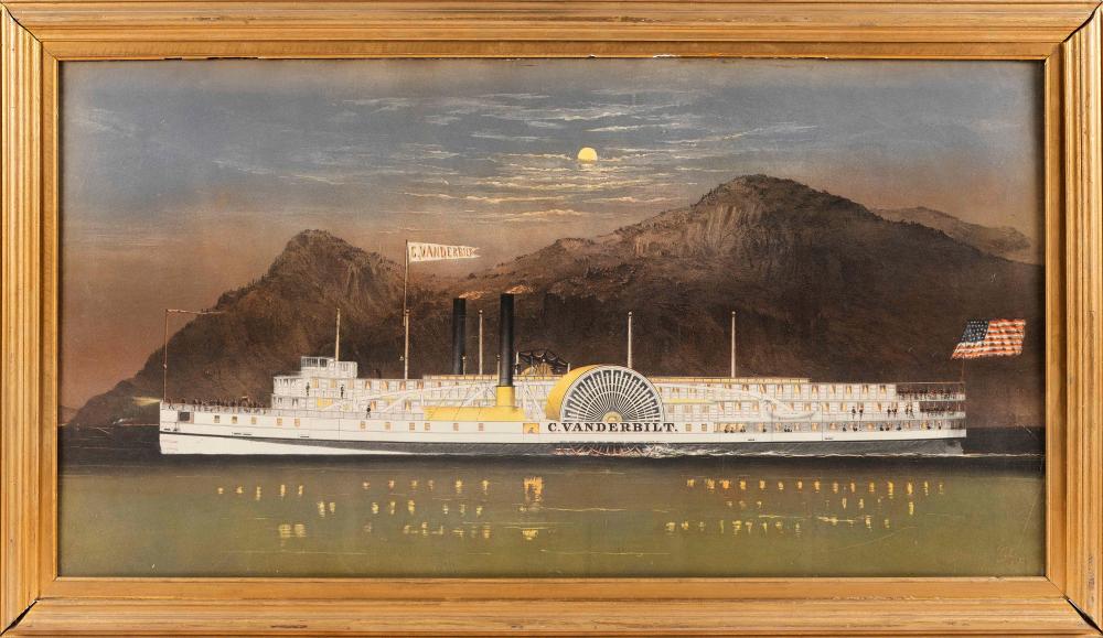 Appraisal: CHROMOLITHOGRAPH OF THE HUDSON RIVER DAYLINER C VANDERBILT AMERICA CIRCA