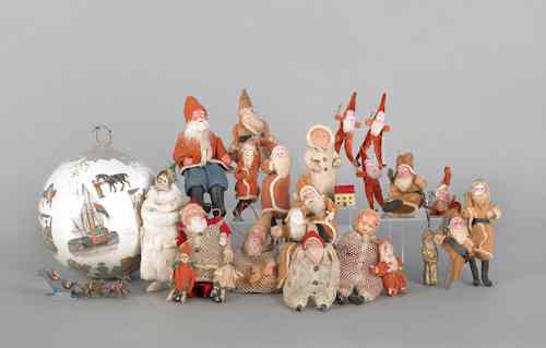 Appraisal: Group of miscellaneous Santa Claus figures early th c tallest