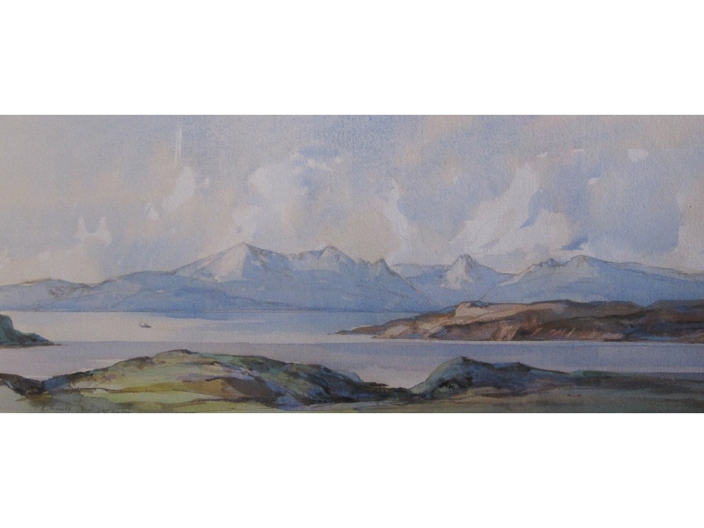 Appraisal: TOM H SHANKS RSW RGI Watercolour 'Arran from Cumbrae' signed