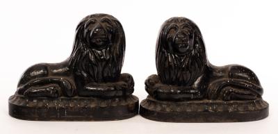 Appraisal: A pair of Coalbrookdale type cast iron doorstops modelled as