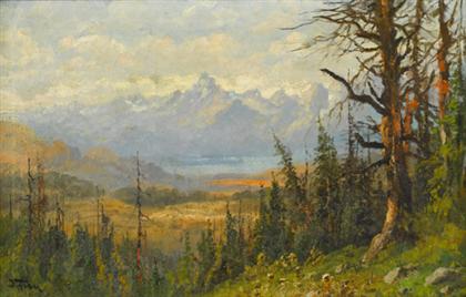 Appraisal: JOHN FERY american - TETON MOUNTAINS WYOMING Signed 'J Fery'