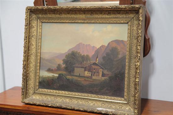 Appraisal: LANDSCAPE PAINTING EUROPEAN TH CENTURY Oil on canvas unsigned Depicting