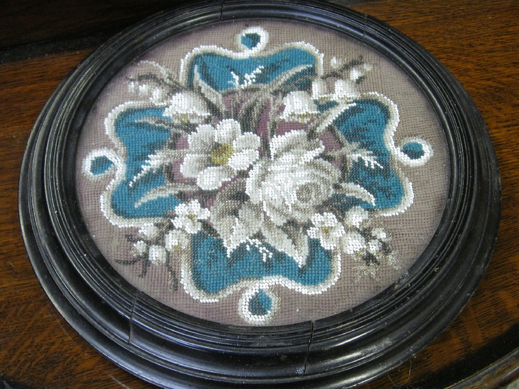 Appraisal: Victorian beadwork table stand