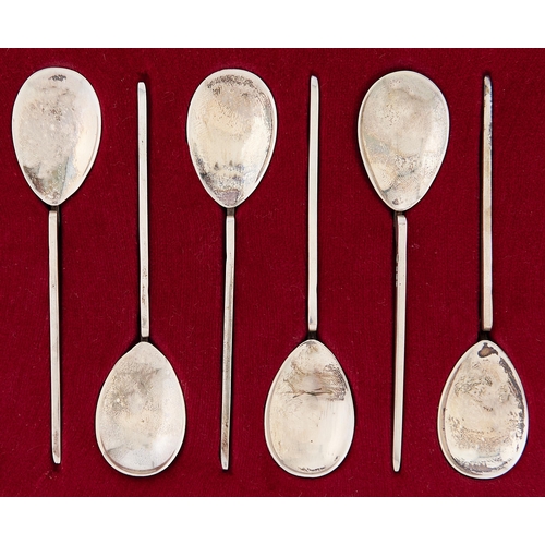 Appraisal: A set of six Elizabeth II silver coffee spoons maker