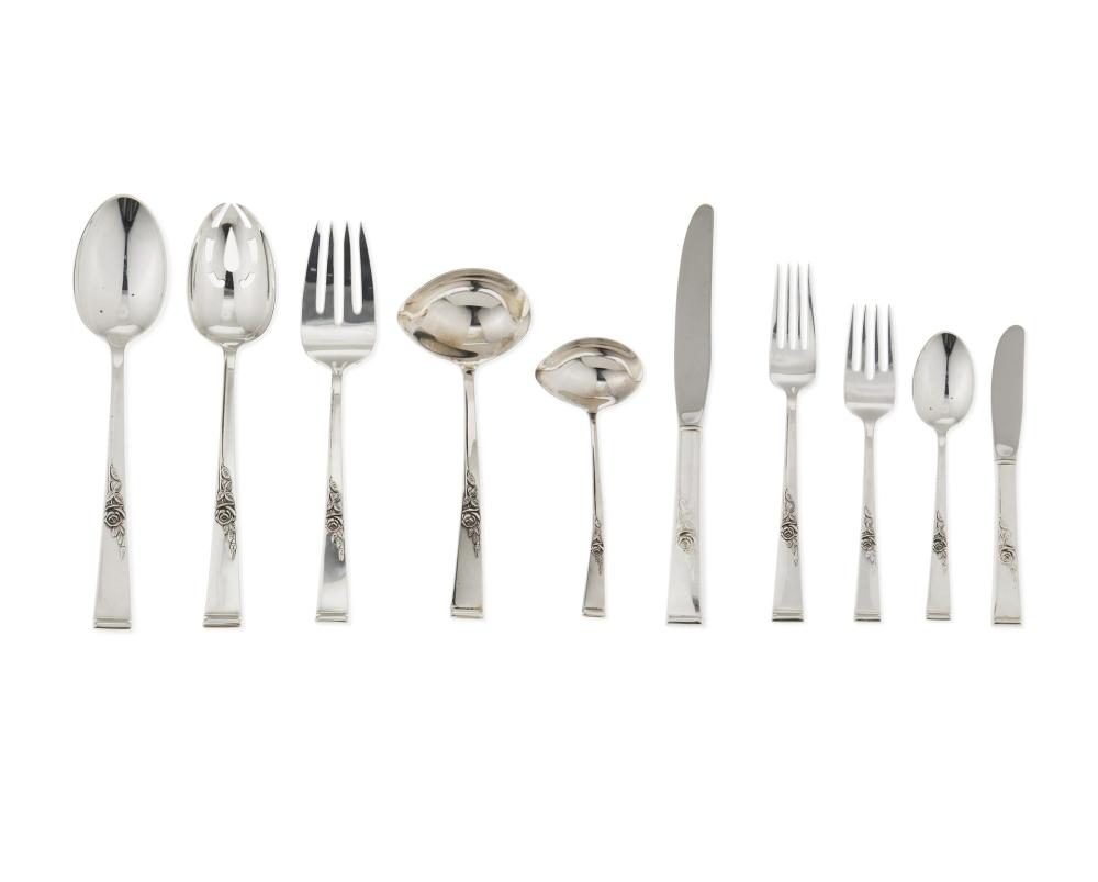 Appraisal: A Reed and Barton Classic Rose sterling silver flatware service