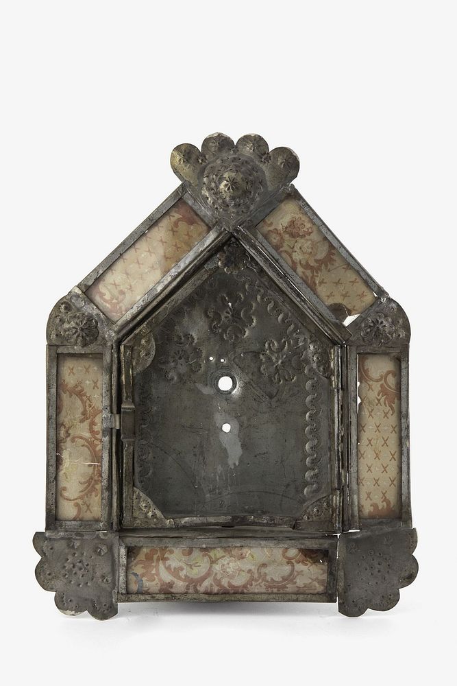 Appraisal: Tin Frame with Recessed Nicho ca - Attributed to Jos