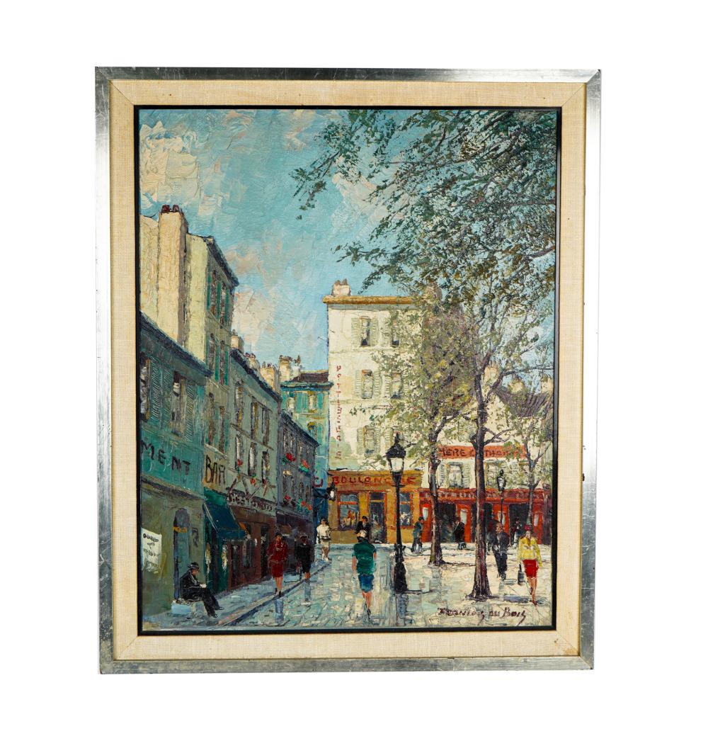 Appraisal: FRANCOIS DU BOIS FRENCH STREET SCENE oil on canvas signed