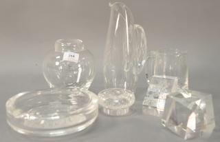 Appraisal: Group of seven pieces of Steuben crystal clear glass to