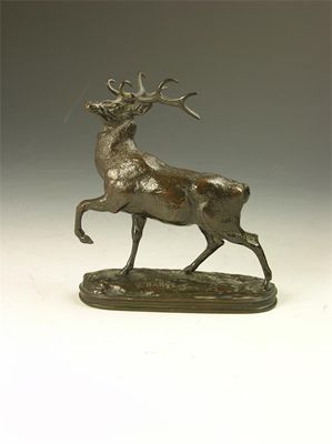 Appraisal: After Antoine Louis Barye - A stag bronze signed on