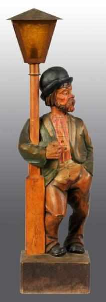 Appraisal: Wooden Hand Carved Whistler Figure Description Probably German Depicts a