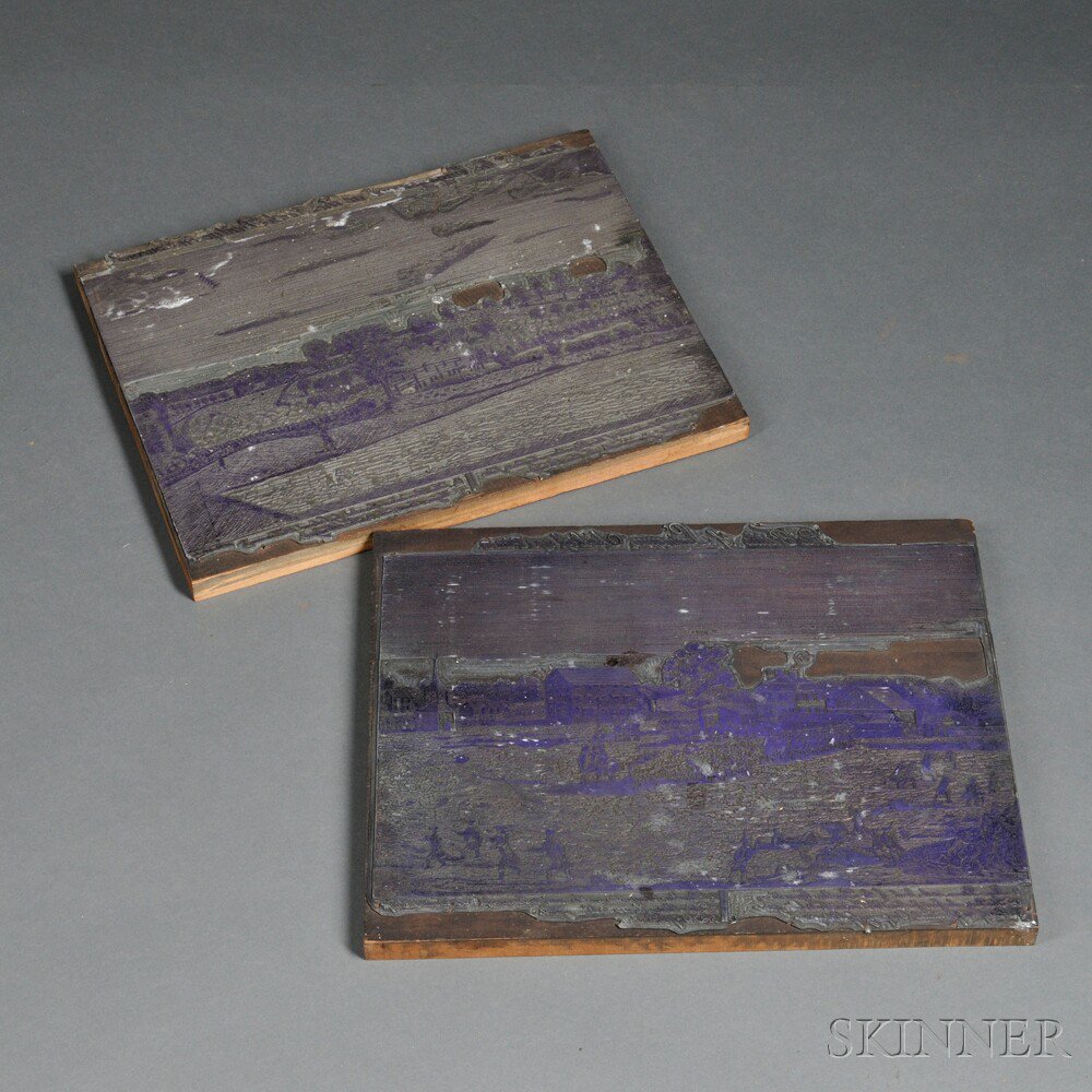 Appraisal: Two Amos Doolittle April th Printing Blocks c late th