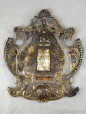 Appraisal: A late th century Austro-Hungarian silver Torah shield and chain