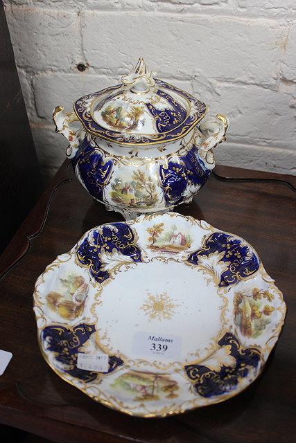 Appraisal: A VICTORIAN STAFFORDSHIRE SUGAR BOWL AND COVER all with hand