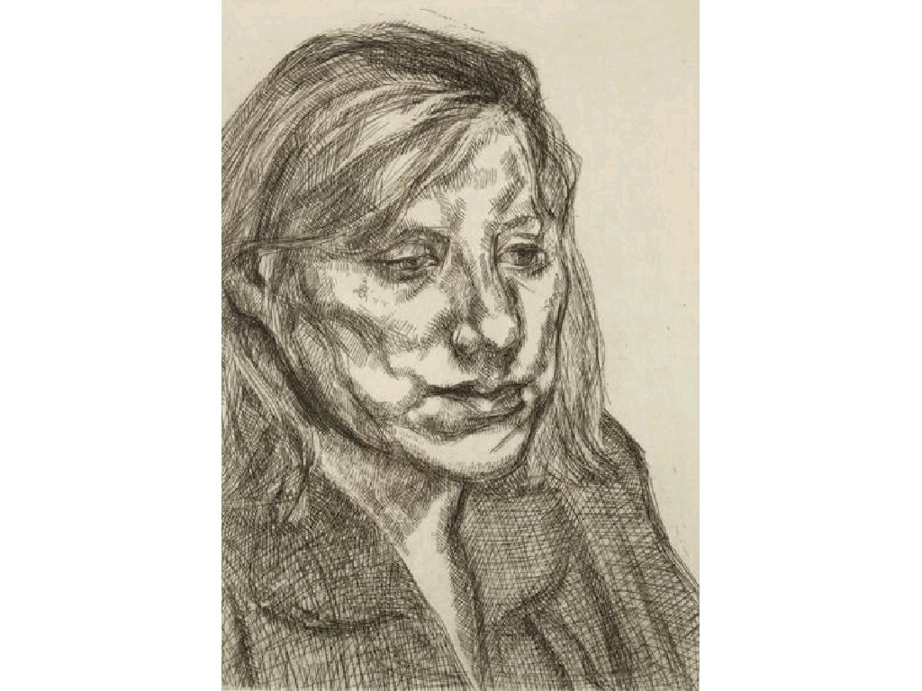 Appraisal: LUCIEN FREUD Head of IB initialled LF in pencil to