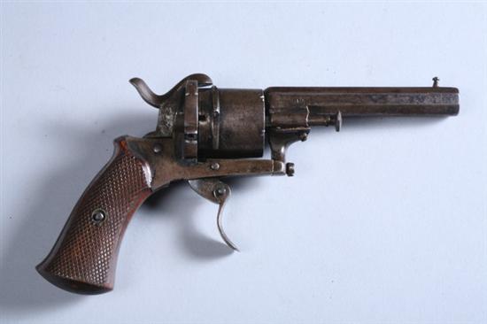 Appraisal: SMALL UNMARKED CONTINENTAL PIN-FIRE REVOLVER Circa possibly French