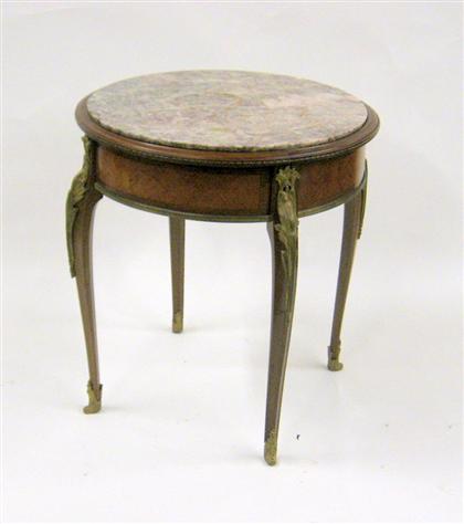 Appraisal: Louis XV style mahogany and gilt bronze mounted bouillotte table