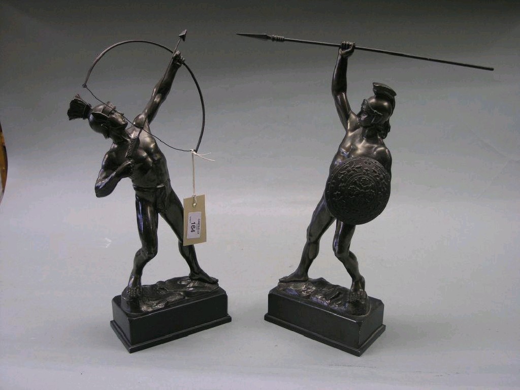 Appraisal: A pair of spelter Roman warriors one with bow and