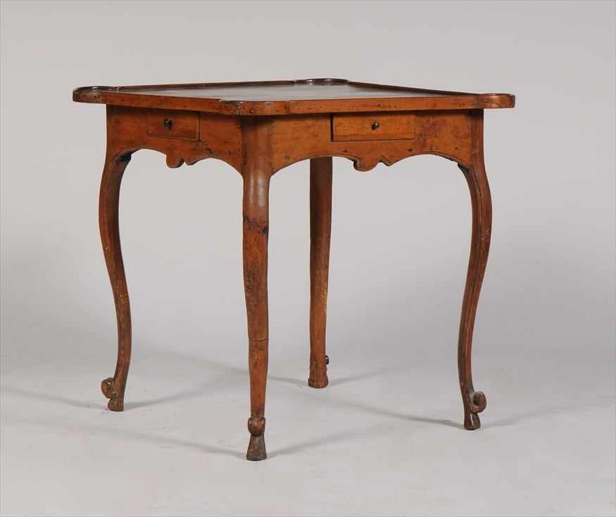 Appraisal: LOUIS XV PROVINCIAL FRUITWOOD GAMES TABLE Fitted with a leather