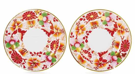 Appraisal: Pair Flight Barr Barr Worcester porcelain plates circa gilt and