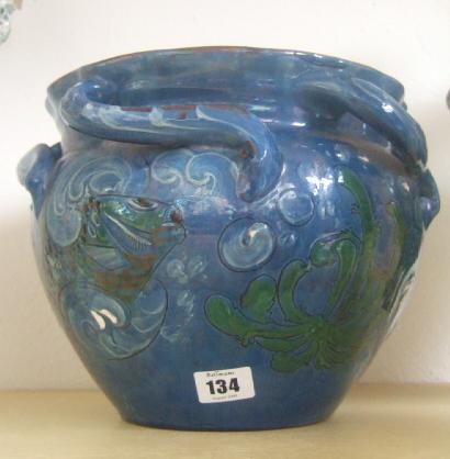 Appraisal: A Branham Ware pottery jardiniere in the Arts Crafts style