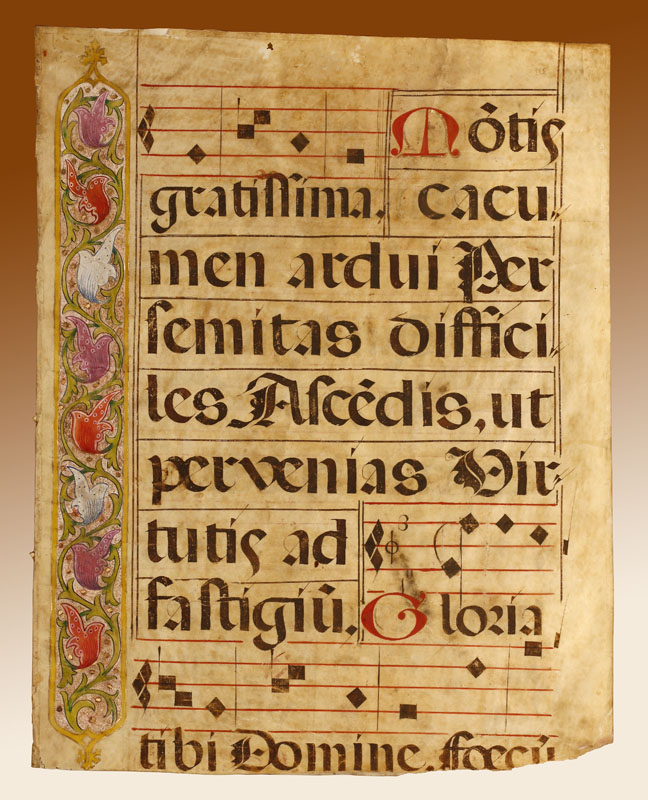 Appraisal: A group of Baroque illuminated vellum antiphonal manuscripts A group