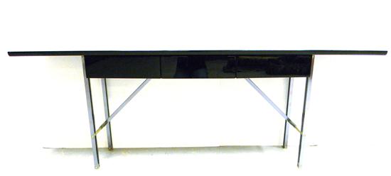 Appraisal: Acerbis International modern design console table black lucite top three