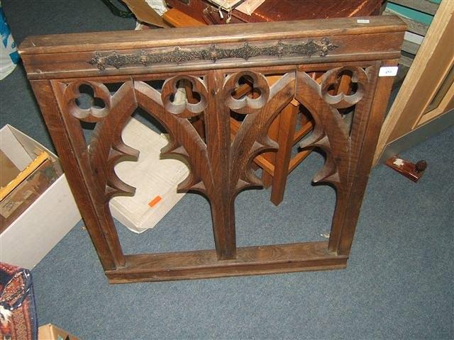 Appraisal: A oak Gothic style panel high x wide