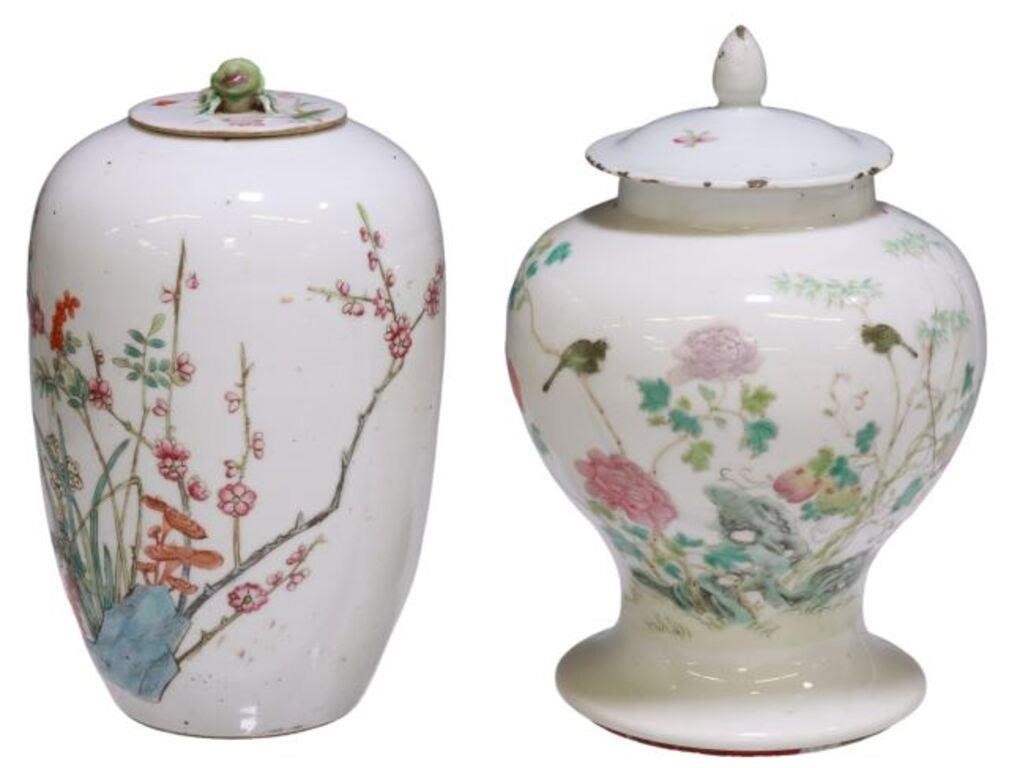 Appraisal: lot of Chinese famille rose porcelain lidded jars including with