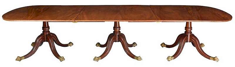 Appraisal: Fine William IV Mahogany Three Pedestal Dining Table British th