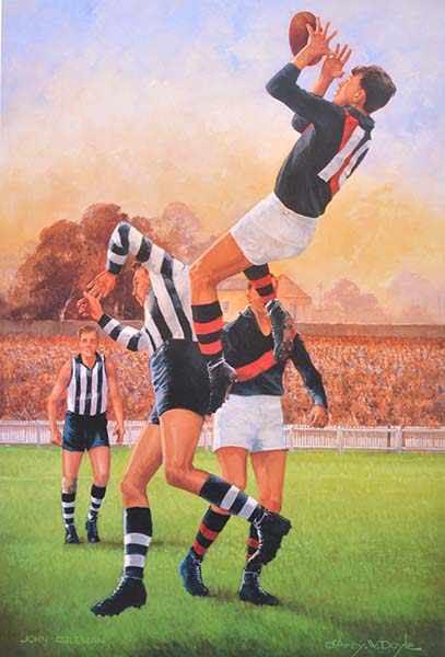 Appraisal: SIGNED D'ARCY DOYLE PRINT OF JOHN COLEMAN titled 'AFL Legend'