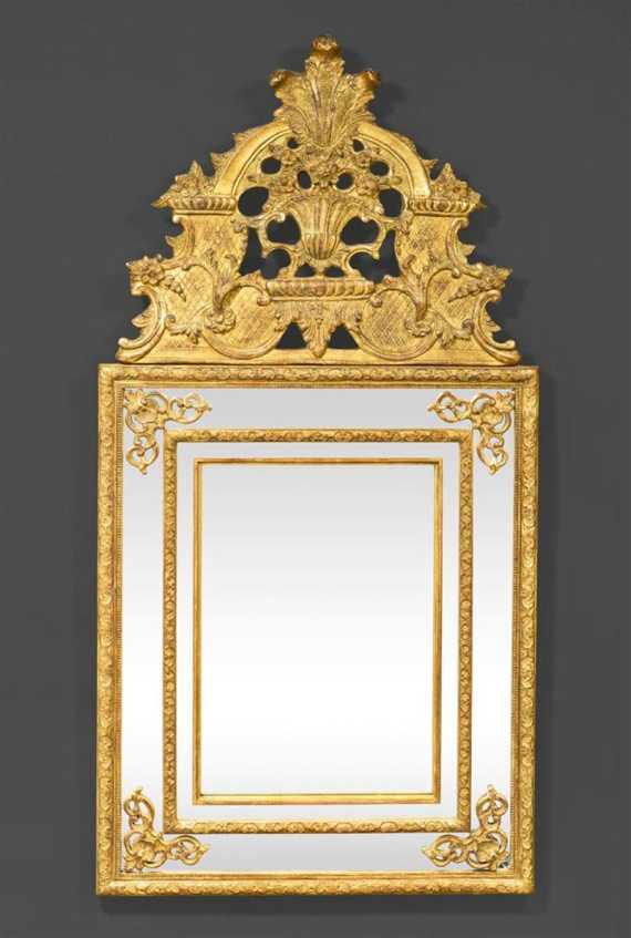 Appraisal: MIRROR Regence Paris th century Pierced and carved wood with