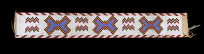 Appraisal: Plains Beadwork Panel early th century Geometric devices in red