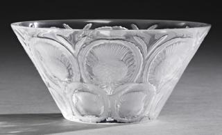 Appraisal: Lalique France Frosted and Clear Glass Thistle Bowl signed in