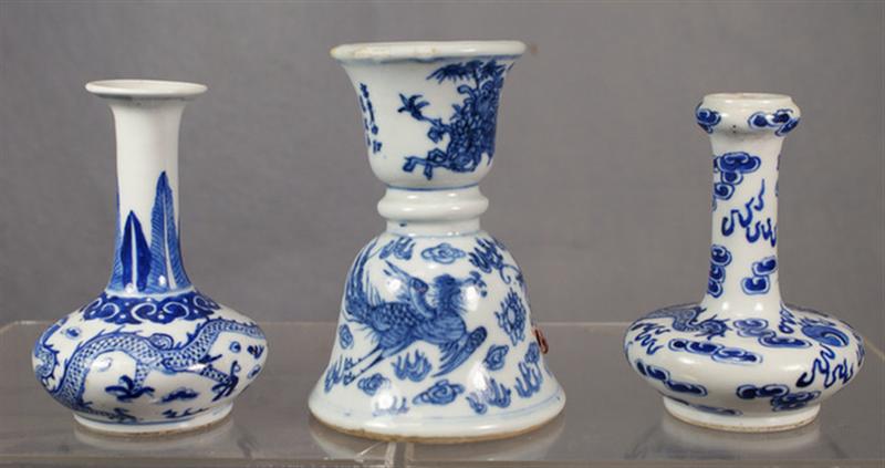 Appraisal: Lot of th th c Chinese porcelain vases and candlestick