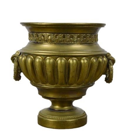 Appraisal: Brass Planter With acanthus leaf handles H x -diameter at