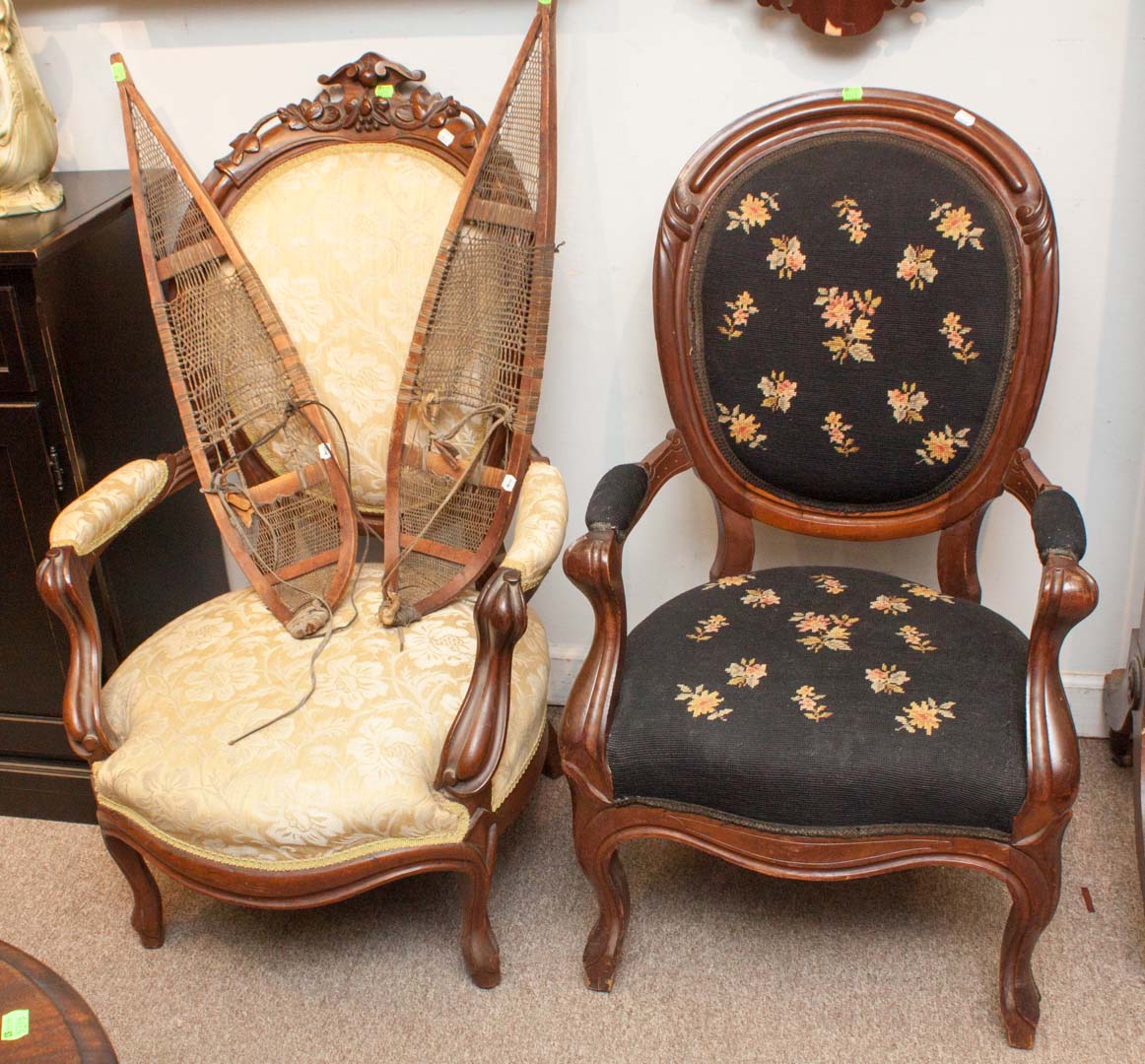 Appraisal: Two Victorian armchairs