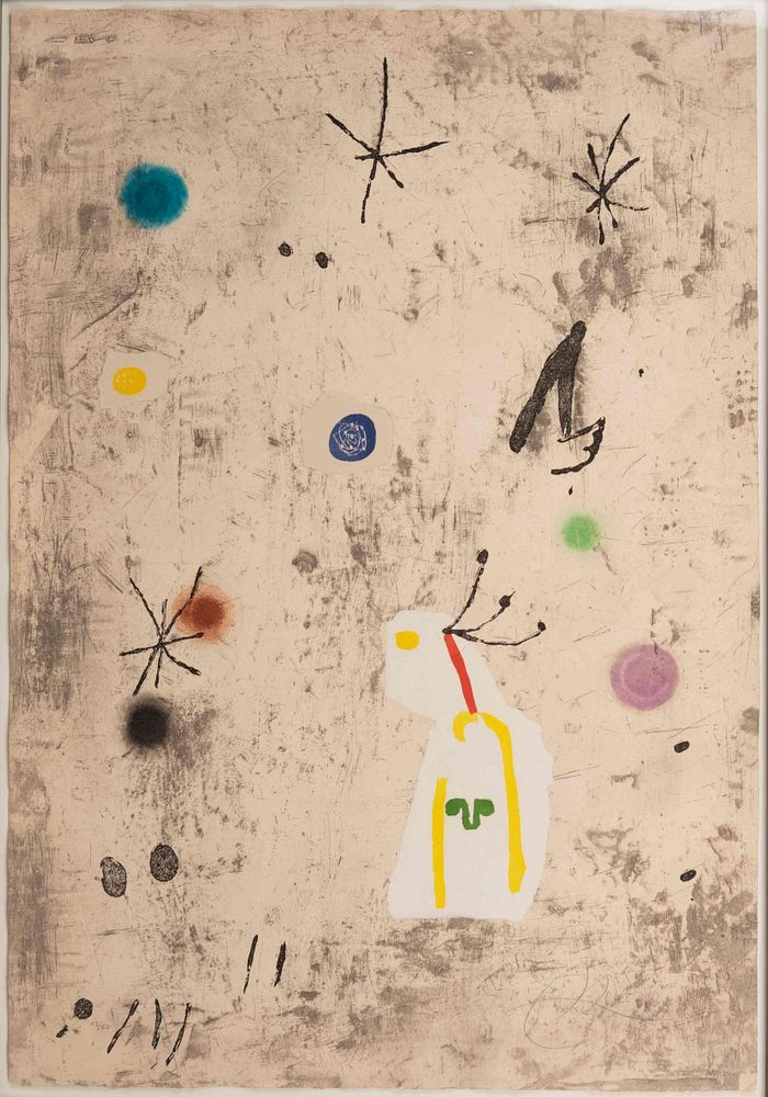 Appraisal: Joan Miro Spanish - Personatge I Estels III Joan Miro