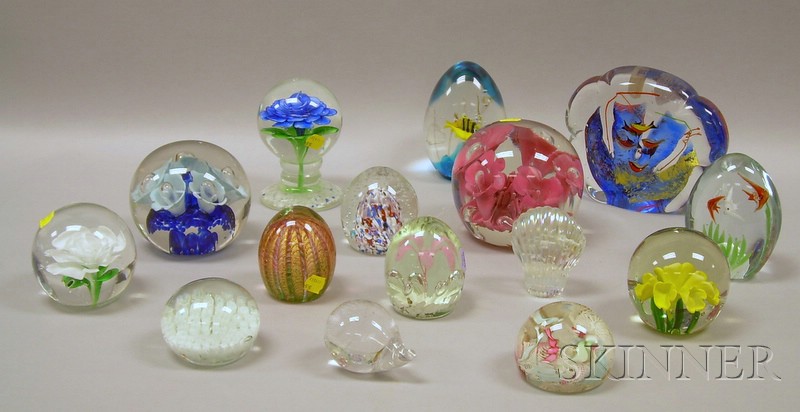 Appraisal: Fifteen Assorted Art Glass Paperweights unsigned