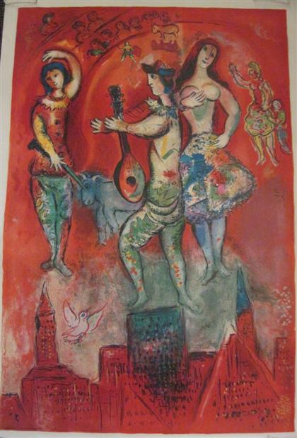 Appraisal: piece Lithographic Poster Chagall Marc after th century x inches