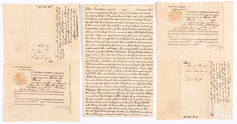 Appraisal: Group of early hand written legal documents Exclusive on Bidsquare