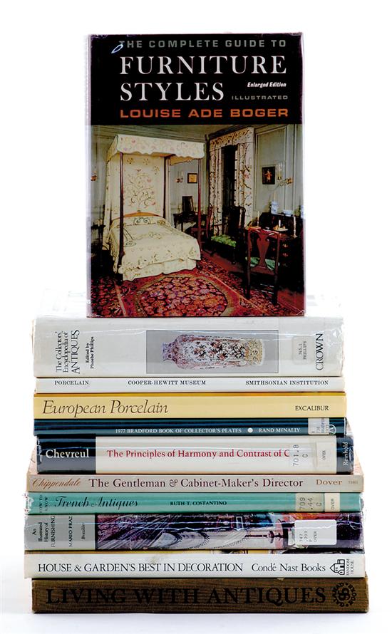 Appraisal: Books Furniture porcelain decorating with antiques and color Boger Louise