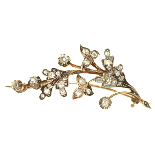 Appraisal: A diamond spray brooch late th c with old cut