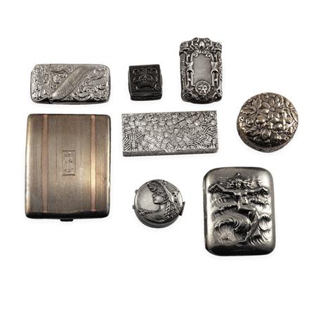 Appraisal: Group of Eight Silver Boxes Estimate -