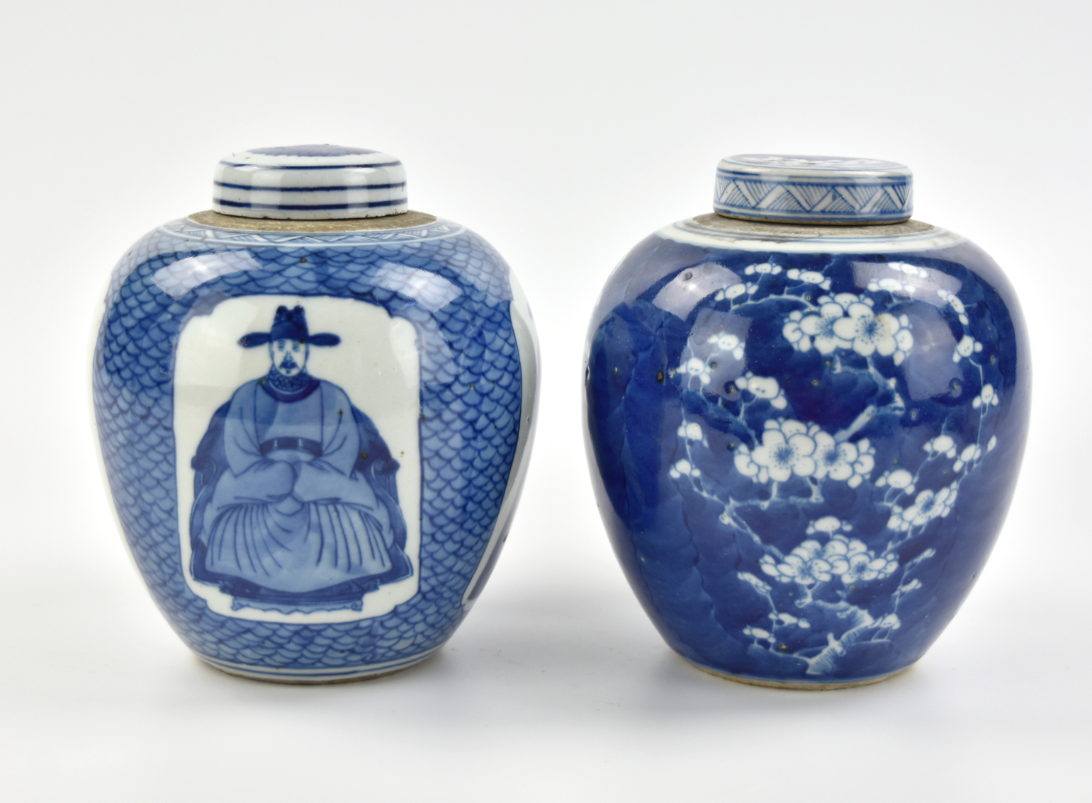 Appraisal: Chinese th C of ovoid form painted in bright cobalt-blue