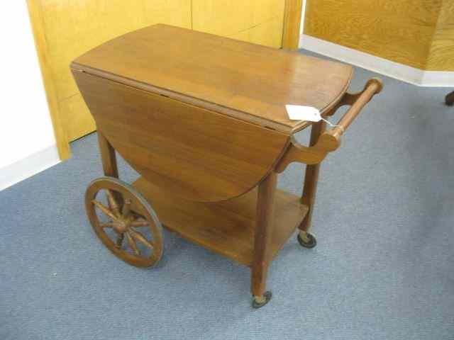 Appraisal: Mahogany Tea Cart Walter Cantrell Woodworkers Brevard NC drop sides