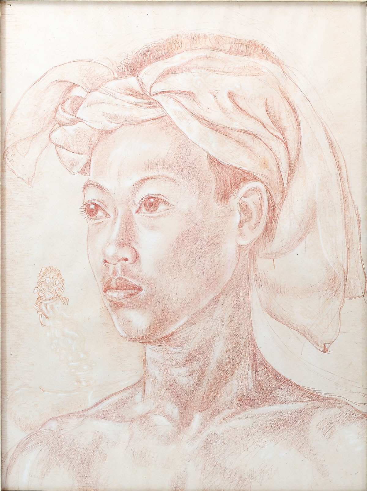 Appraisal: SOBRAT Anak Agung Gede Filipino - Portrait of a Young