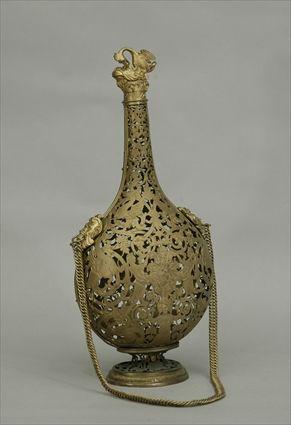 Appraisal: Middle Eastern-Style Brass Wine Bottle Holder