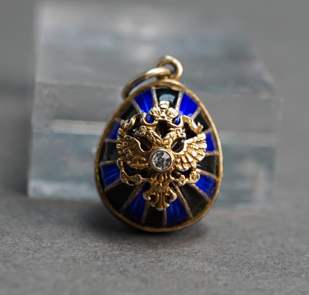 Appraisal: ENAMELED 'RUSSIAN' STYLE EGG PENDANT H OVERALL IN CM Enameled