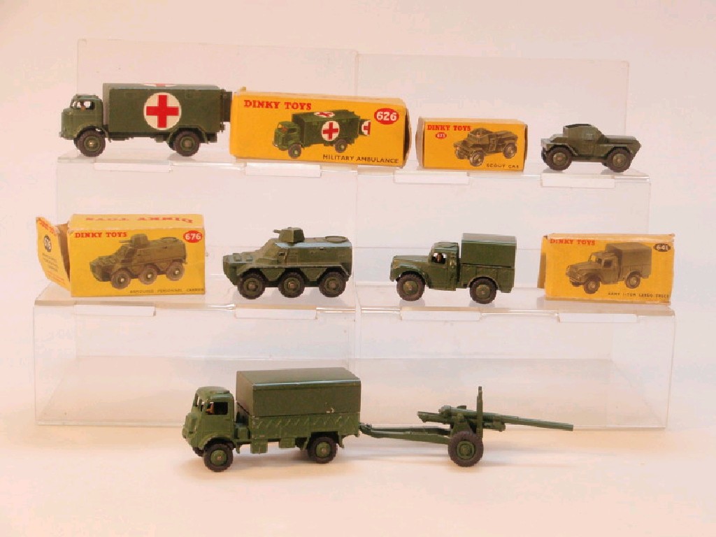 Appraisal: Dinky Toys military vehicles boxed boxed boxed boxed unboxed