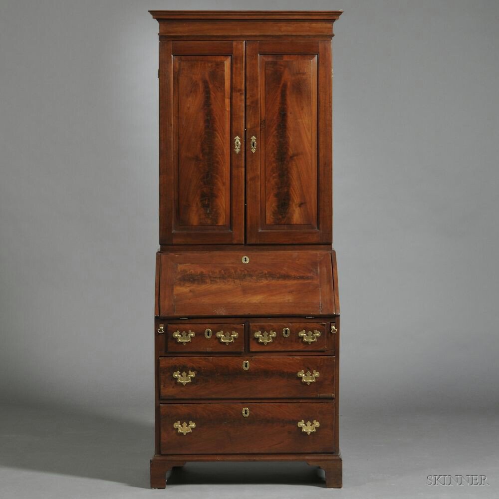 Appraisal: George III Mahogany Bureau Bookcase late th early th century